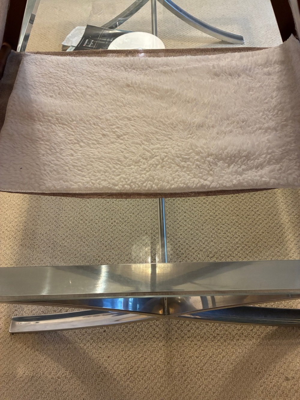 Wood Folding A-Frame Blanketed Cat Bed. - Picture 3 of 9